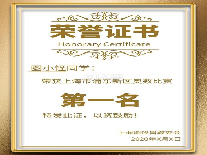 定制证书定制 定制证书定制-红金大气喜庆风